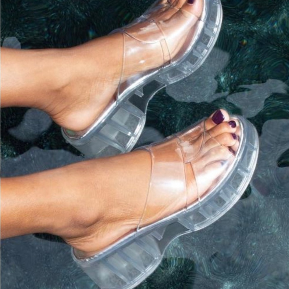 Jeffrey Campbell Play Clear Jelly Slides